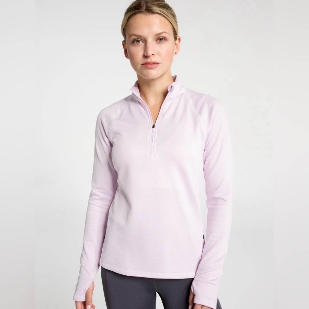 DSG Women's Pink Long Sleeve 1/4 Zip Grid Jacket